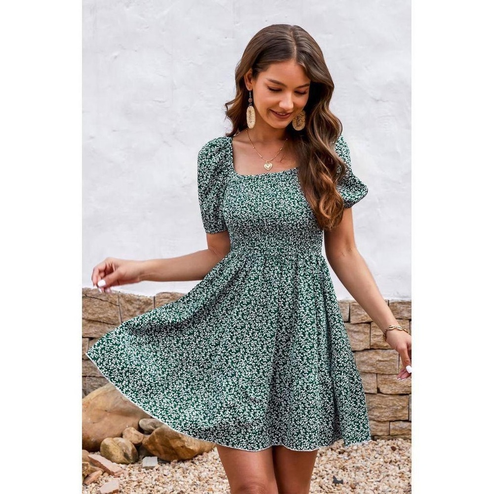 Green Floral Dress